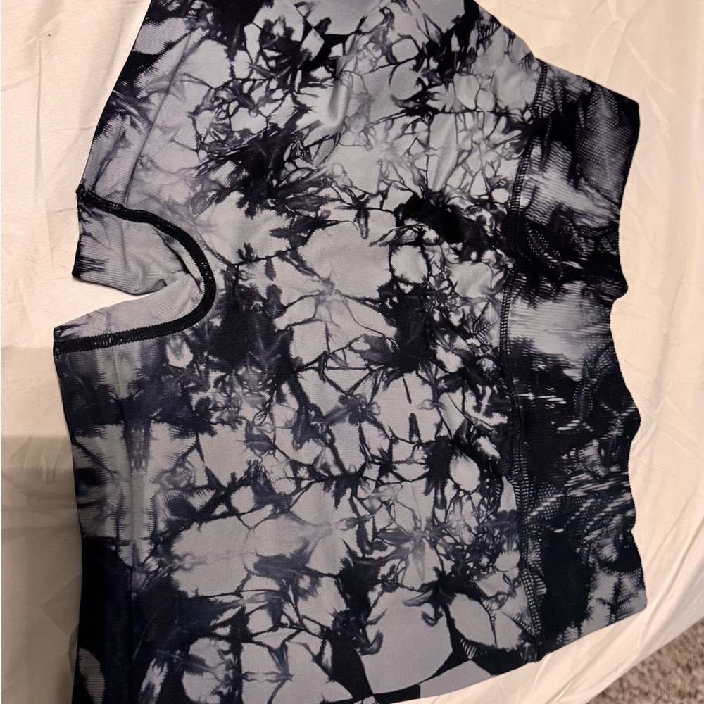 Black and Gray Tie-Dye Shorts